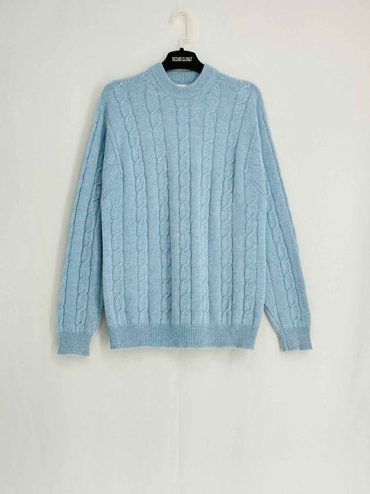 CONNOLLY Cable Knit Pale Blue Size Small Jumper