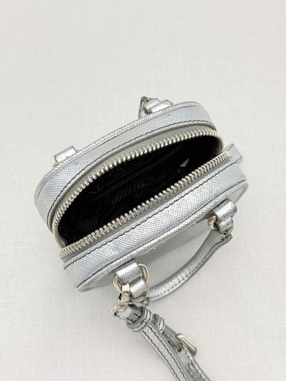 PRADA Metallic Silver Bag Charm
