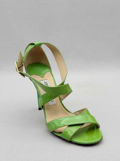 JIMMY CHOO Louise Green Size EU 37.5 Heeled Sandals