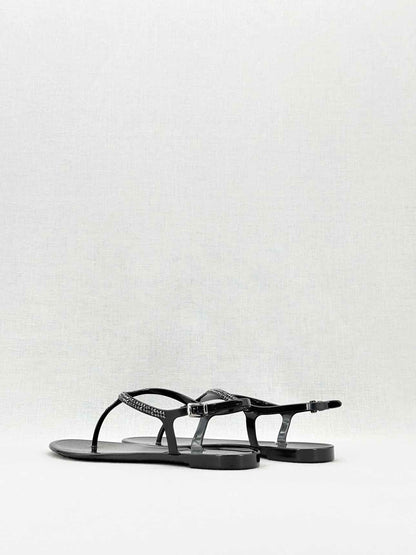 VALENTINO GARAVANI Jelly Thong Black Size EU 39 Sandals