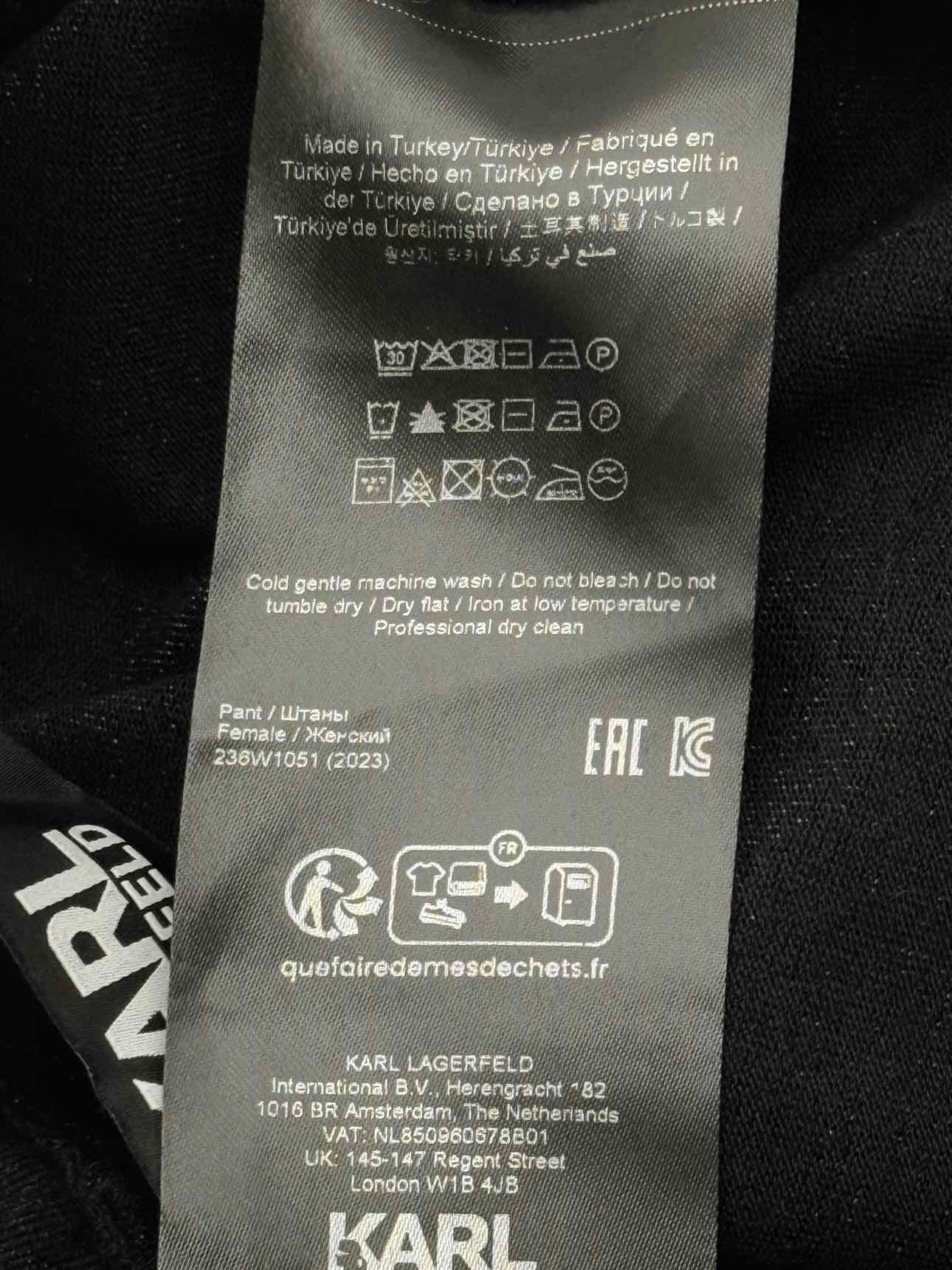 KARL LAGERFELD Black Glitter Size Small Pants