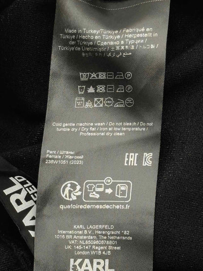 KARL LAGERFELD Black Glitter Size Small Pants