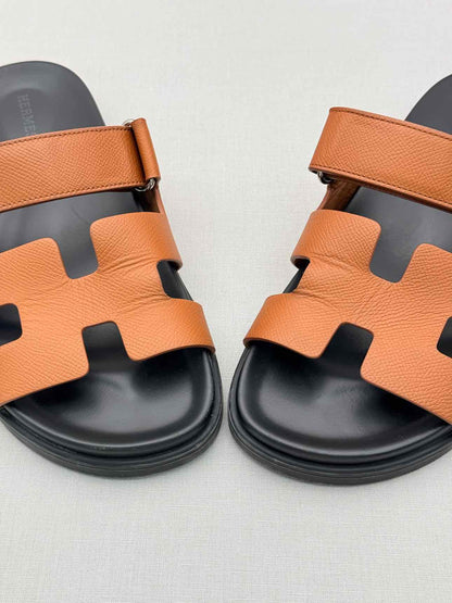 HERMES Chypre Natural Size EU 38.5 Sandals