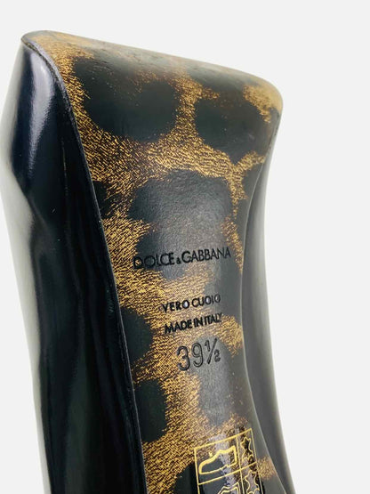 DOLCE & GABBANA Peep Toe Black Size EU 39.5 Pumps