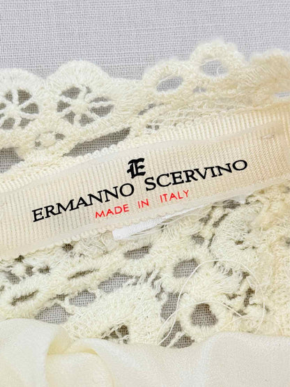 ERMANNO SCERVINO Cream Lace Size US 2 Knee Length Skirt