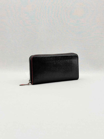 CHRISTIAN LOUBOUTIN Black Pebbled Continental Wallet
