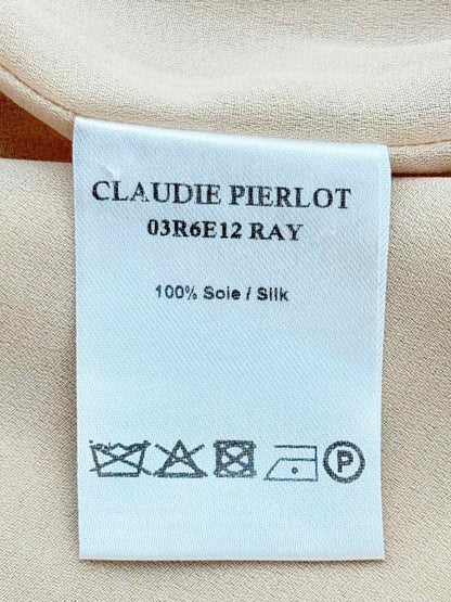 CLAUDIE PIERLOT Beige w/ white Size US 6 Short Dress