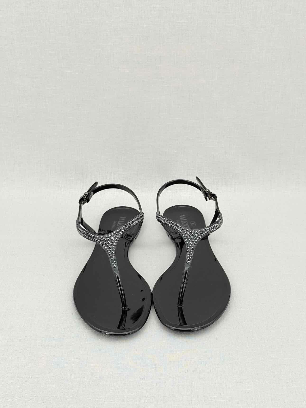 VALENTINO GARAVANI Jelly Thong Black Size EU 39 Sandals