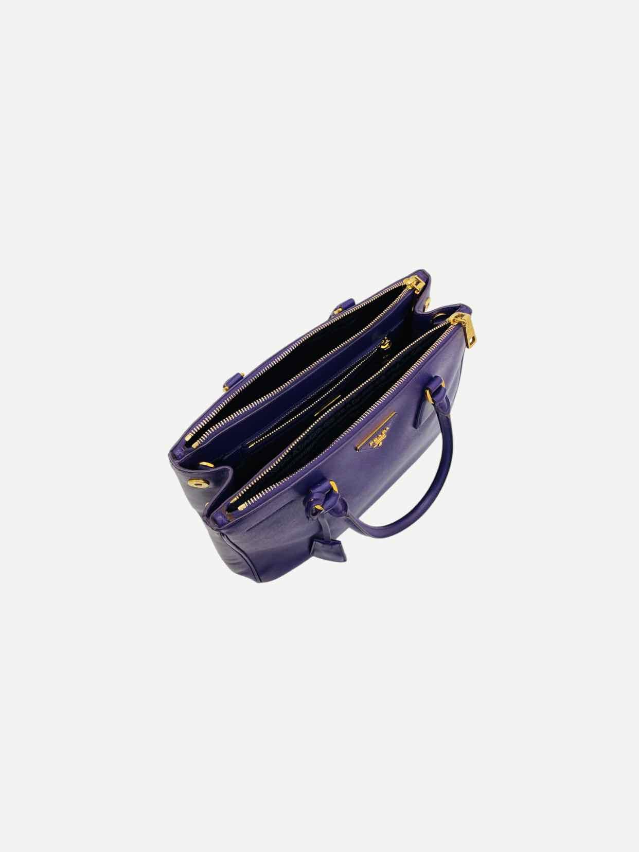 PRADA Double Zip Purple Tote Bag