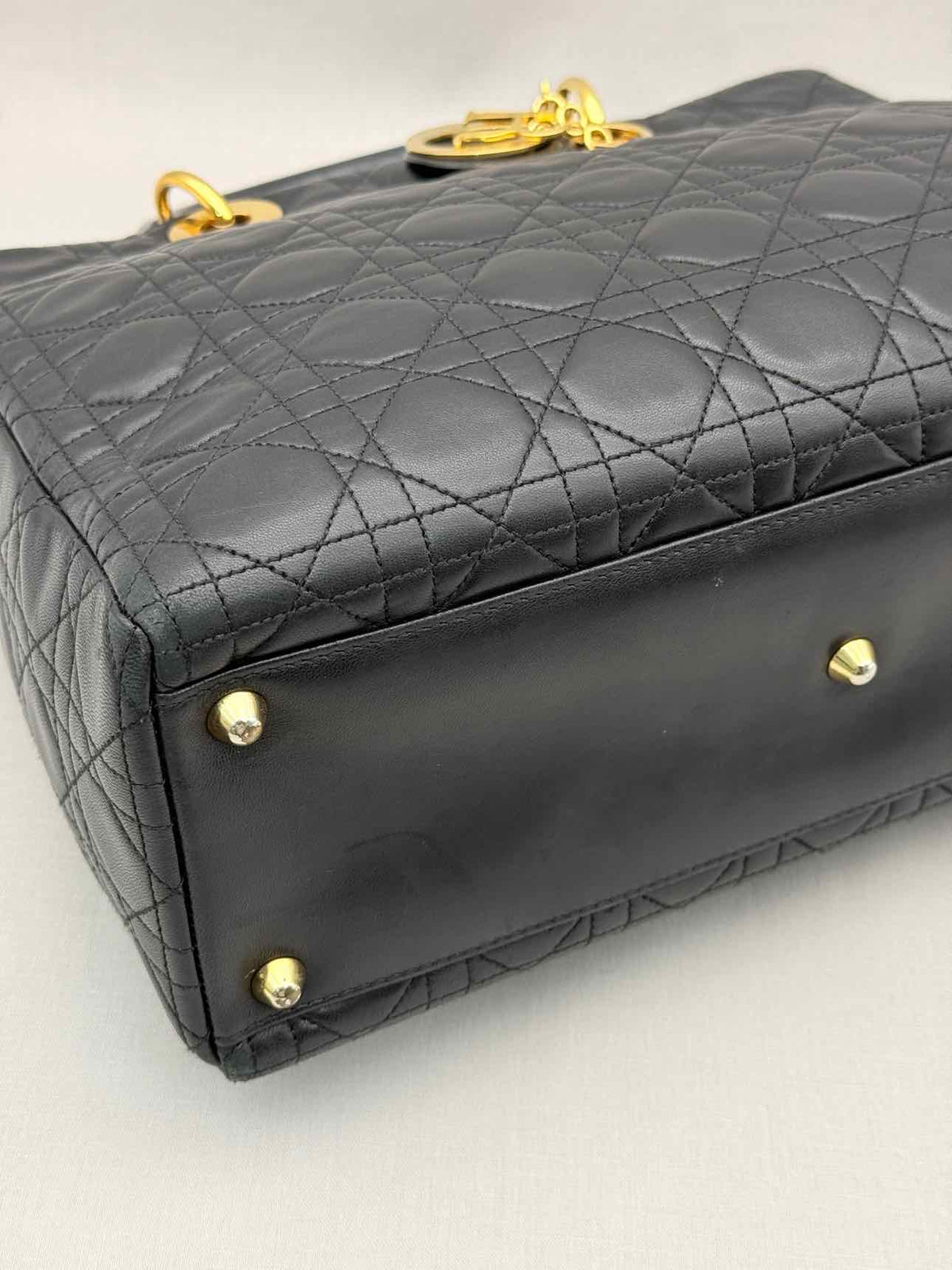 CHRISTIAN DIOR Lady Dior Black Cannage Top Handle