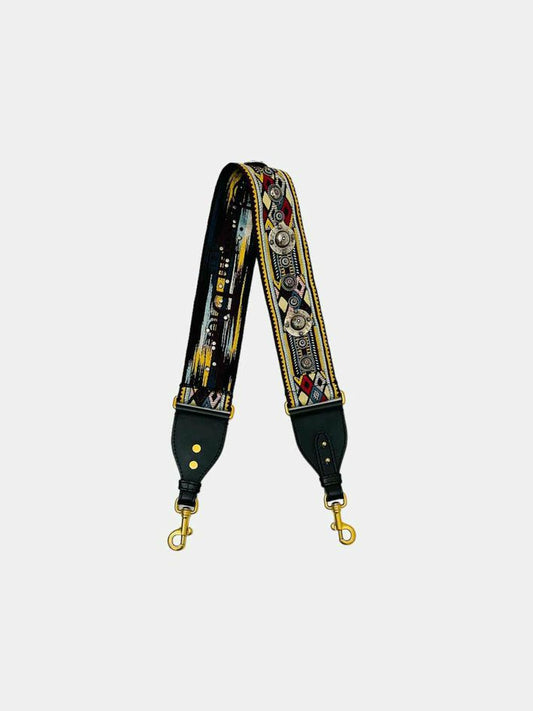 DIOR Guitar Strap Black Multicolor Bag Strap