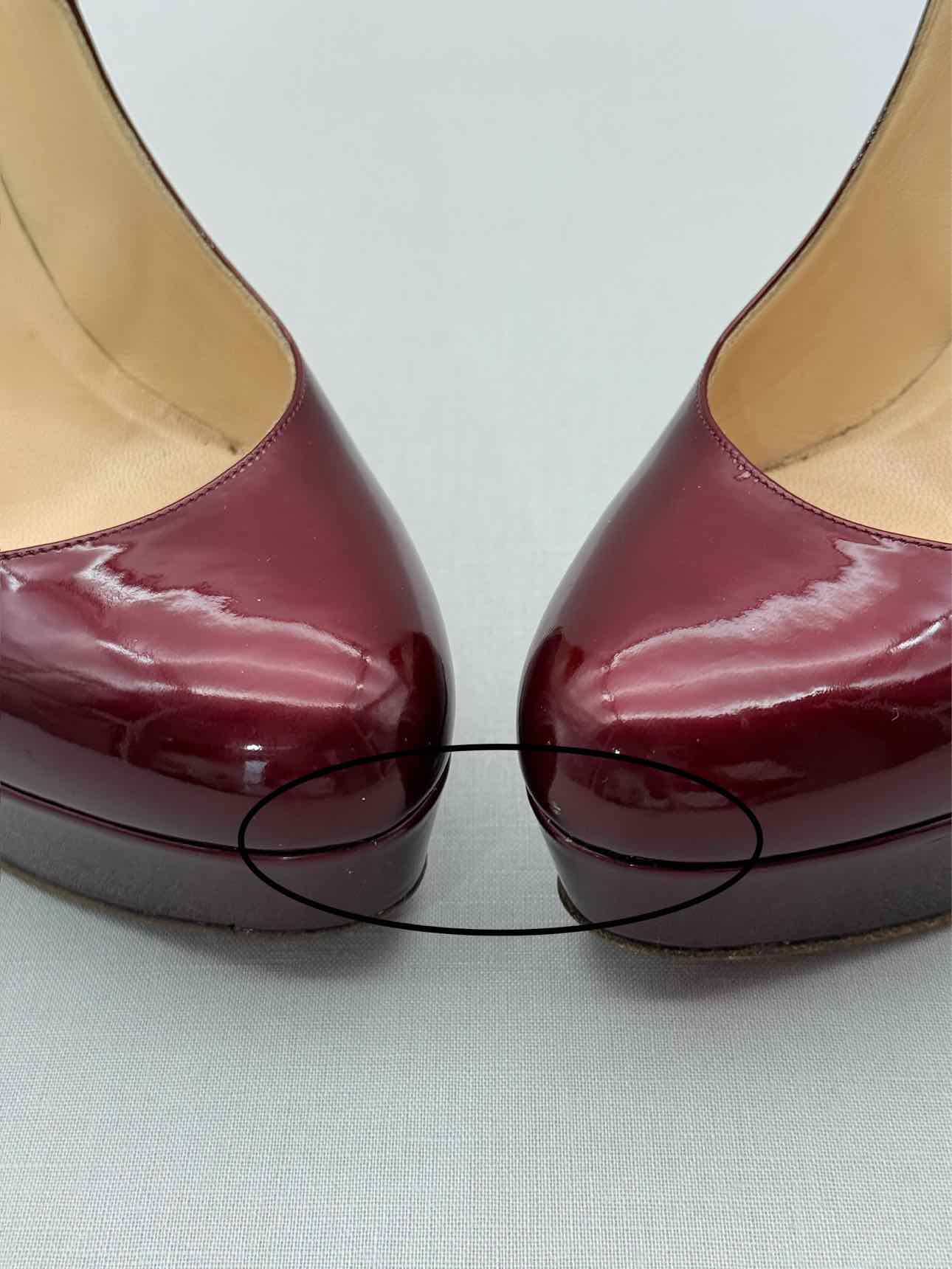 CHRISTIAN LOUBOUTIN Bianca Burgundy Size EU 38.5 Pumps