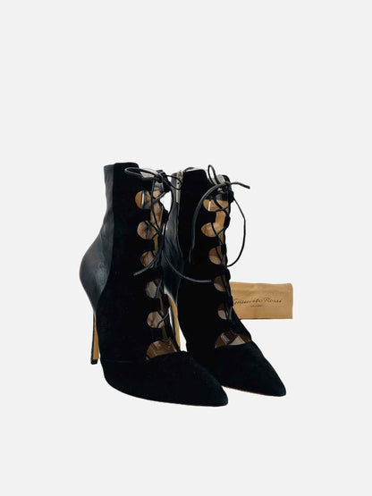 GIANVITO ROSSI Lace Up Black Ankle Boots 38