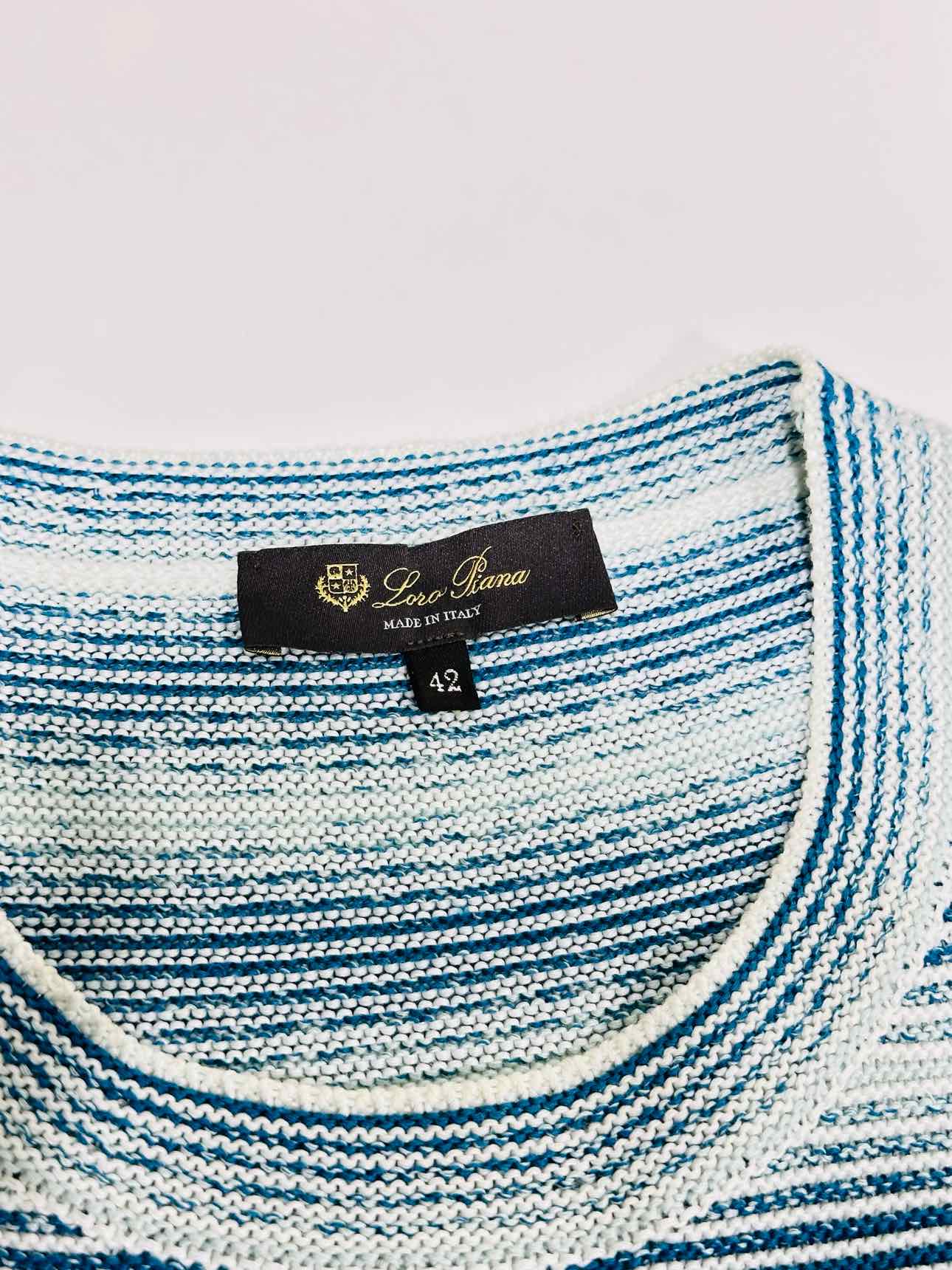 LORO PIANA Knitted Blue Size US 6/8 Top & Pants Outfit