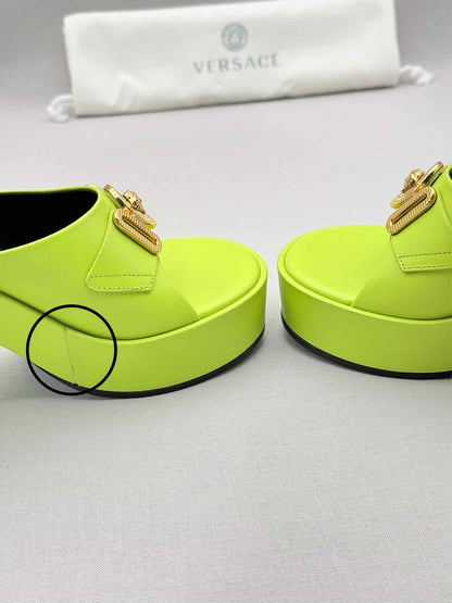 VERSACE Medusa Biggie Neon Green Size EU 38 Mules
