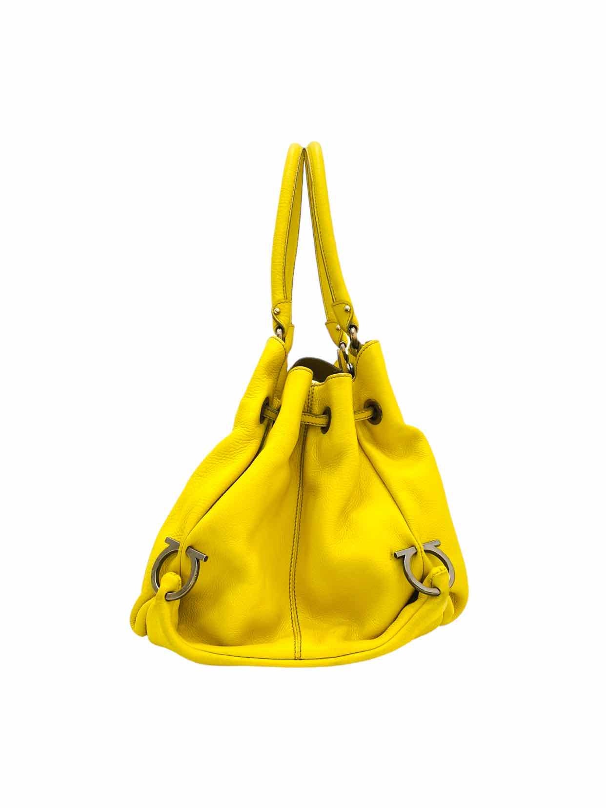 SALVATORE FERRAGAMO Gancini Yellow Tote Bag Reems Closet