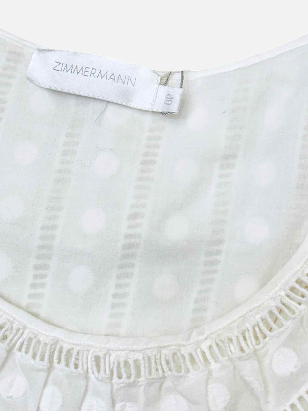 ZIMMERMANN Melody Ladder White Mini Dress XSmall