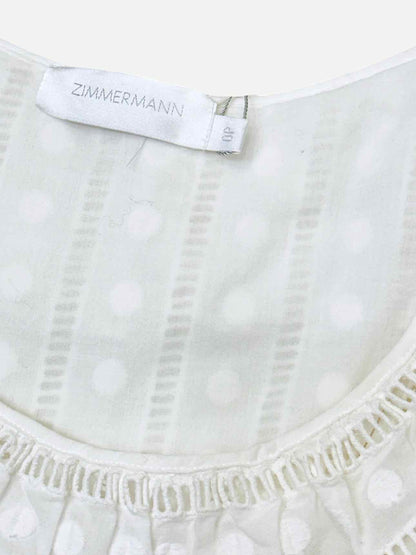 ZIMMERMANN Melody Ladder White Mini Dress XSmall