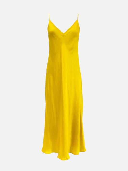 L'AGENCE Jodie V Neck Yellow Slip Dress