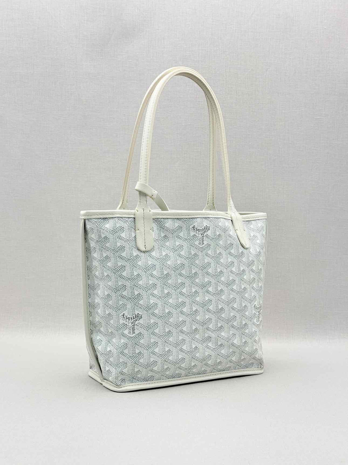 GOYARD Anjou White & Grey Goryardine Tote Bag