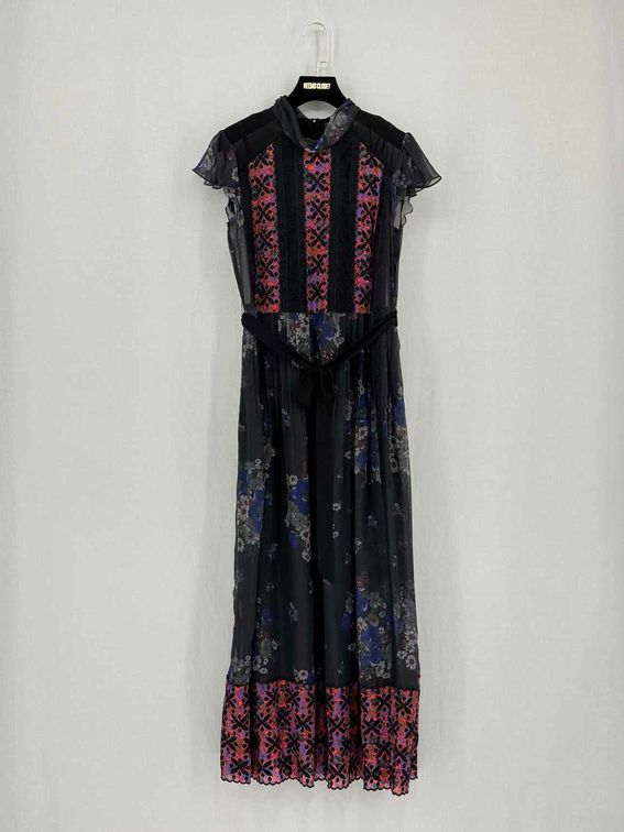 COACH Black Multicolor Size US 00 Midi Dress