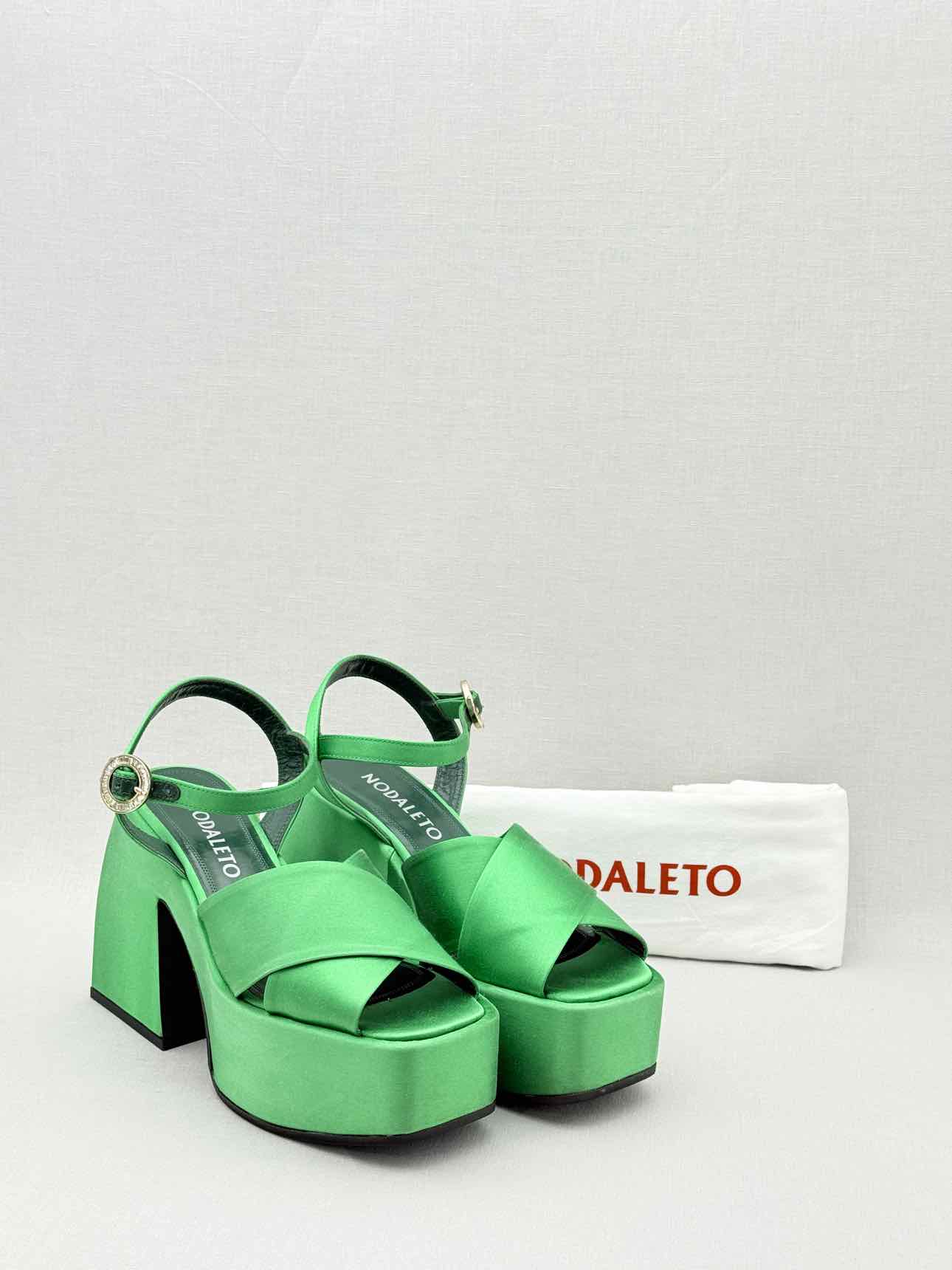 NODALETO Bulla Joni Green Size EU 38.5 Heeled Sandals
