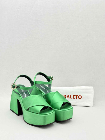 NODALETO Bulla Joni Green Size EU 38.5 Heeled Sandals