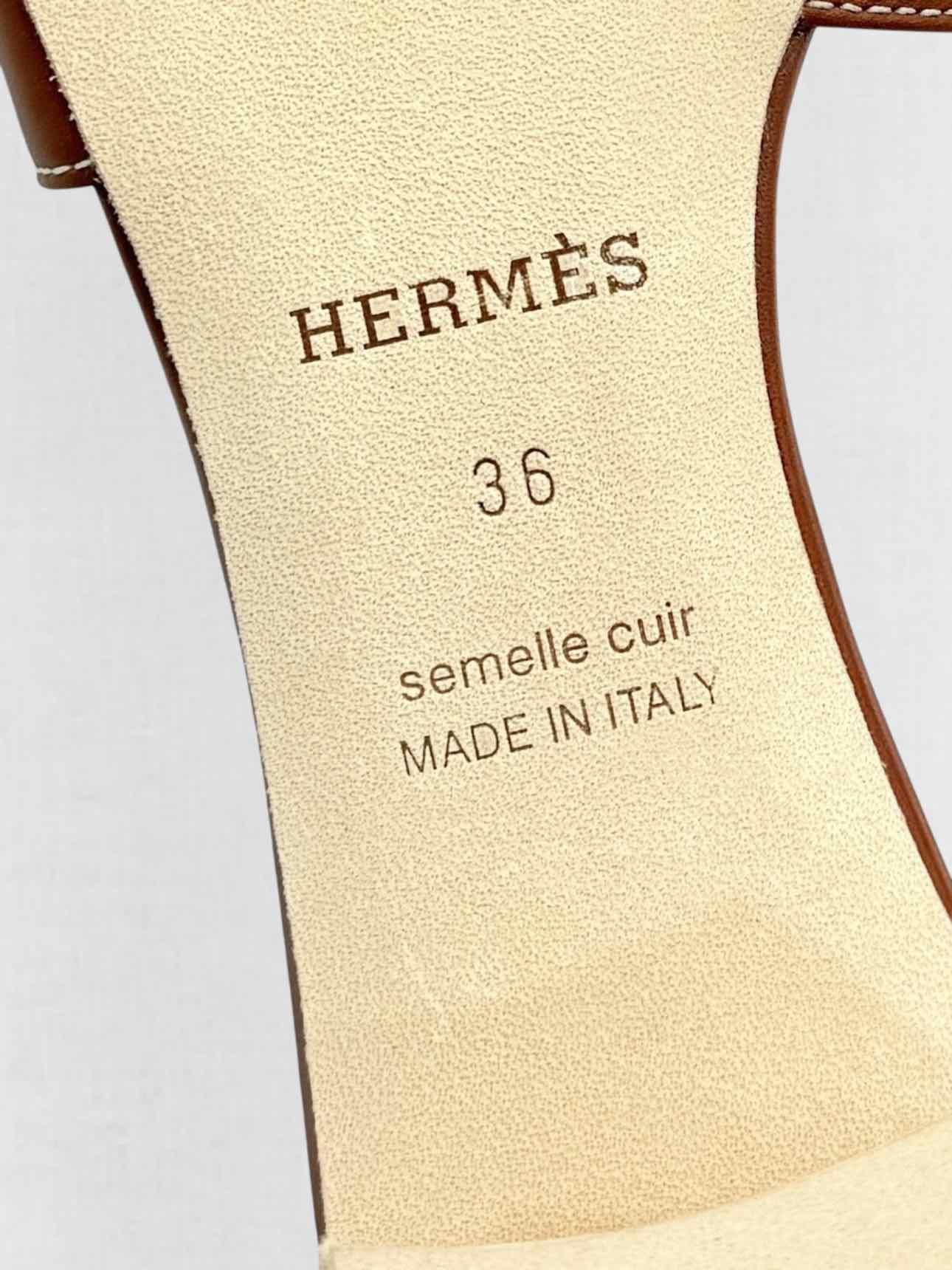 HERMES Oasis Gold Size EU 36 Heeled Sandals