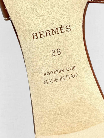 HERMES Oasis Gold Size EU 36 Heeled Sandals