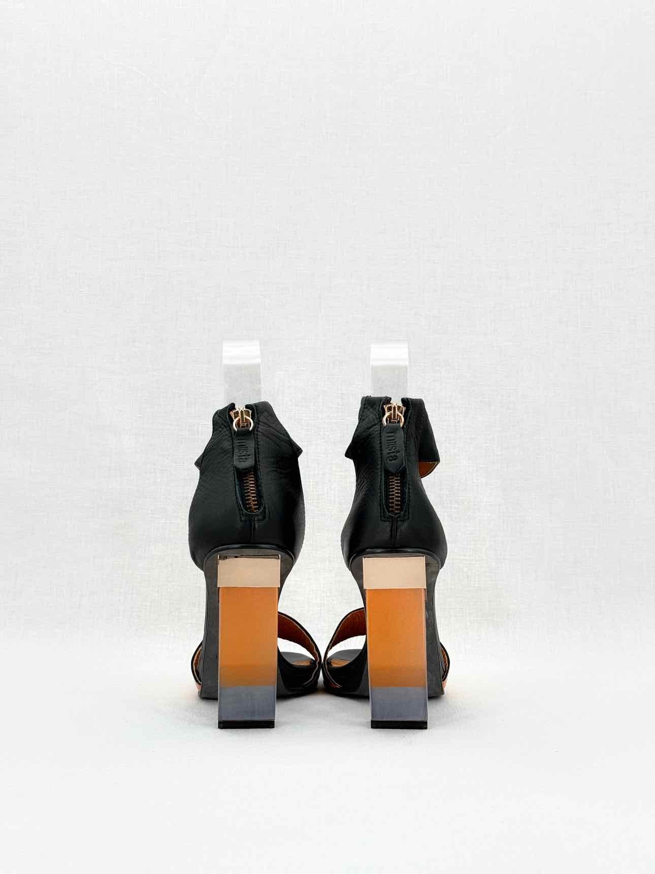 MISTA Black & Bronze Size EU 37 Heeled Sandals