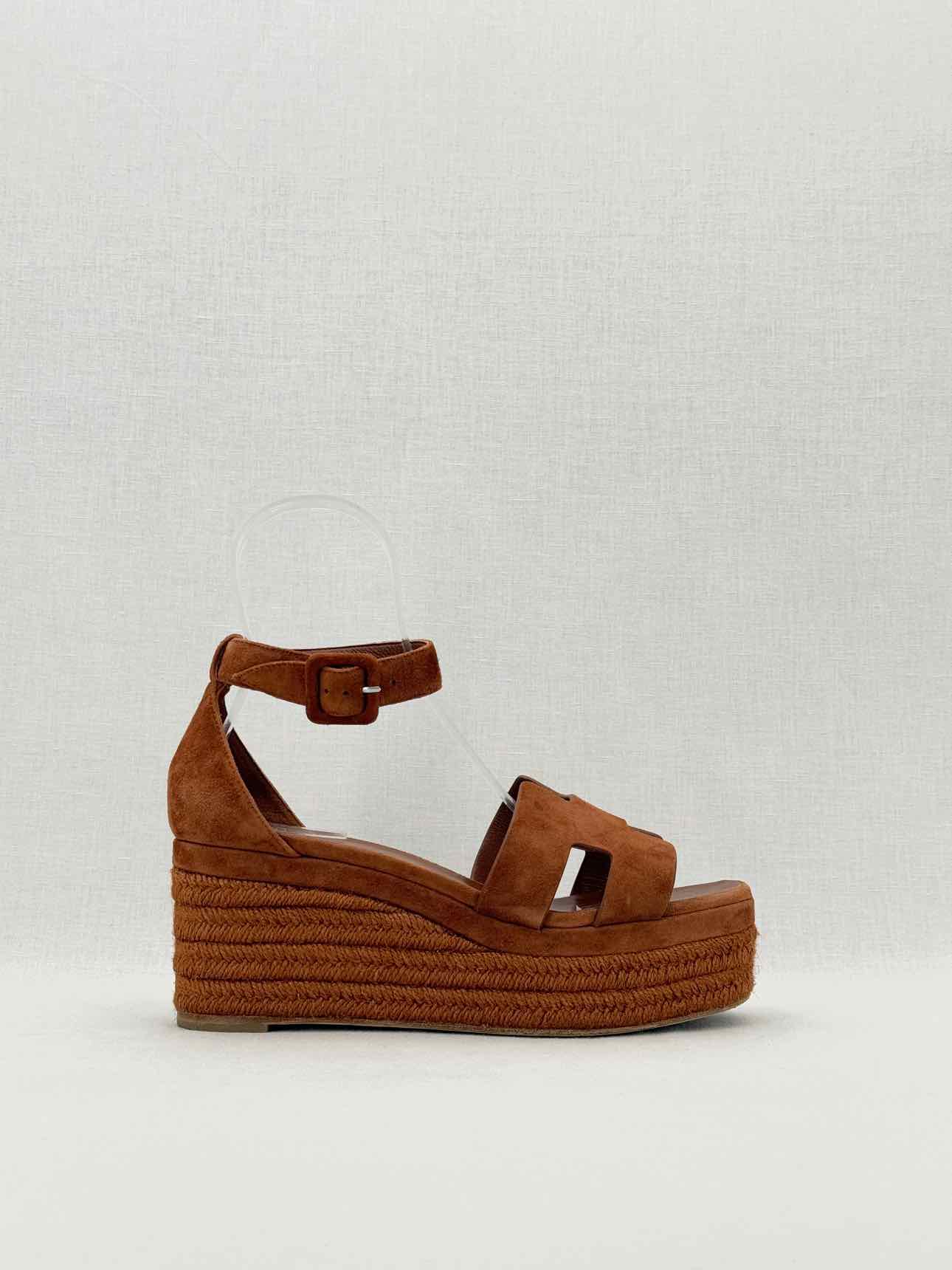 HERMES Elda Brown Size EU 39 Platform Sandals