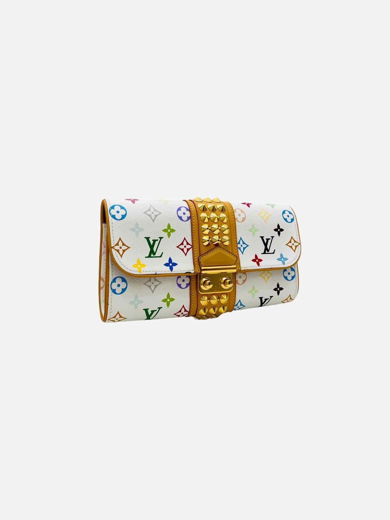 LOUIS VUITTON Courtney White Multicolor Monogram Clutch