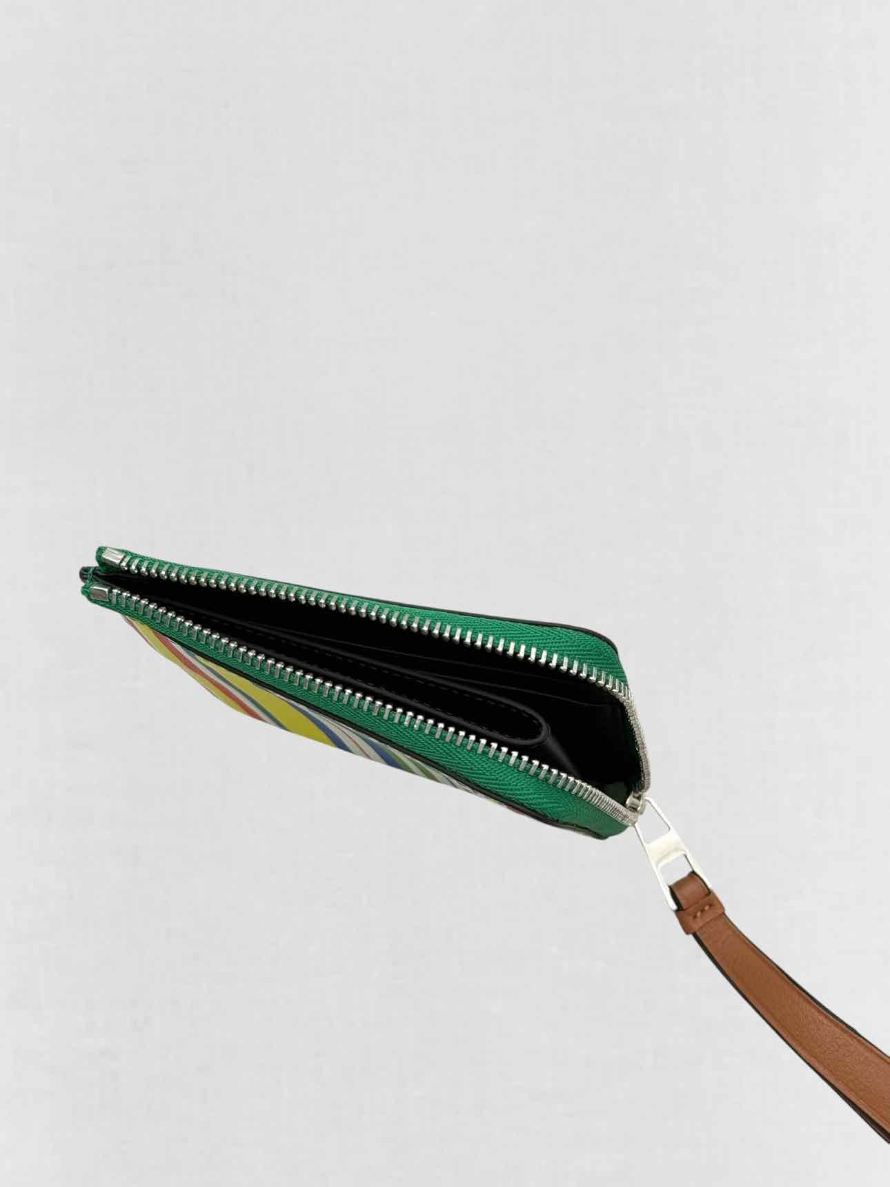 LOEWE White Multicolor Striped Compact Wallet