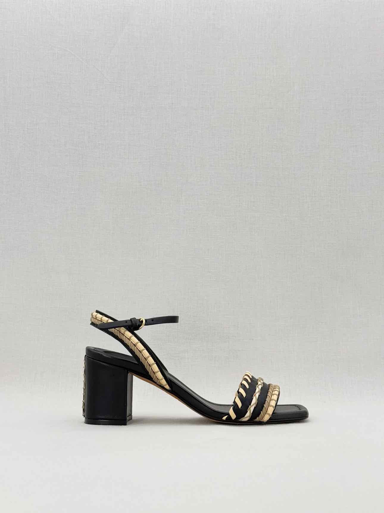 ULLA JOHNSON Black & Beige Size EU 39 Heeled Sandals