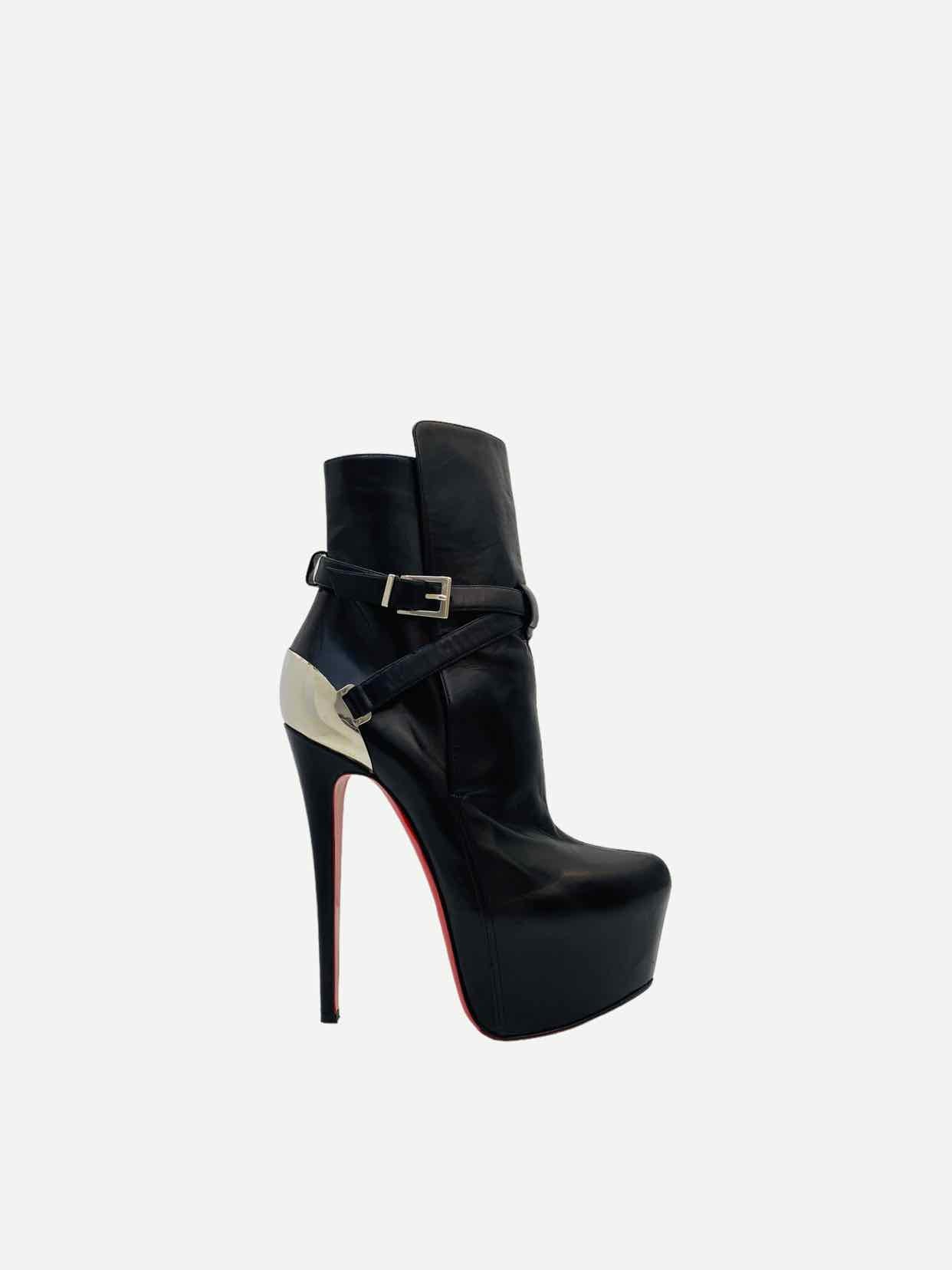 CHRISTIAN LOUBOUTIN Equestria Black Ankle Boots 36