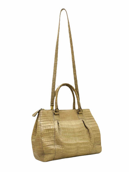 NANCY GONZALEZ Croc Beige Shoulder Bag