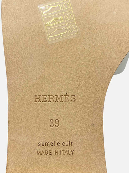 HERMES Santorini Blanc Sandals 39