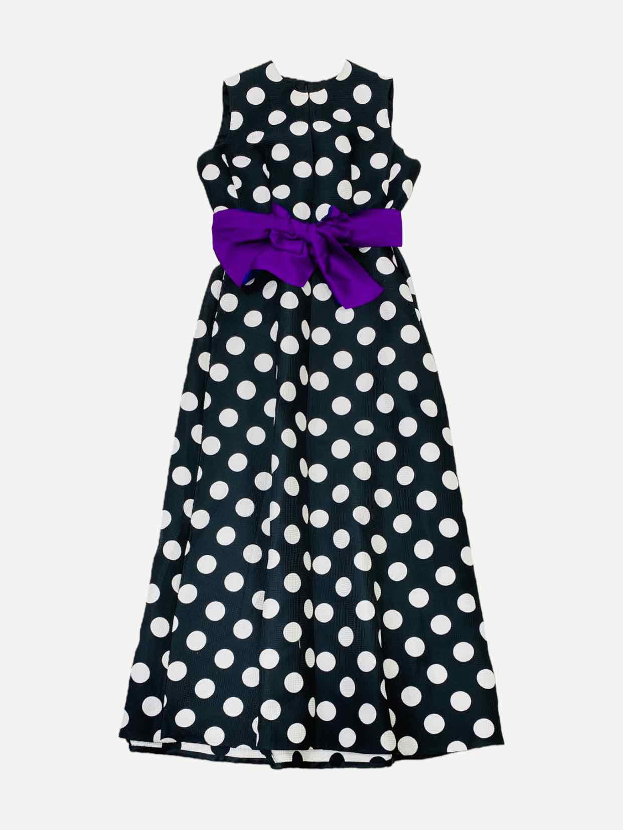 CAROLINA HERRERA Black w/ White Size Medium Long Dress