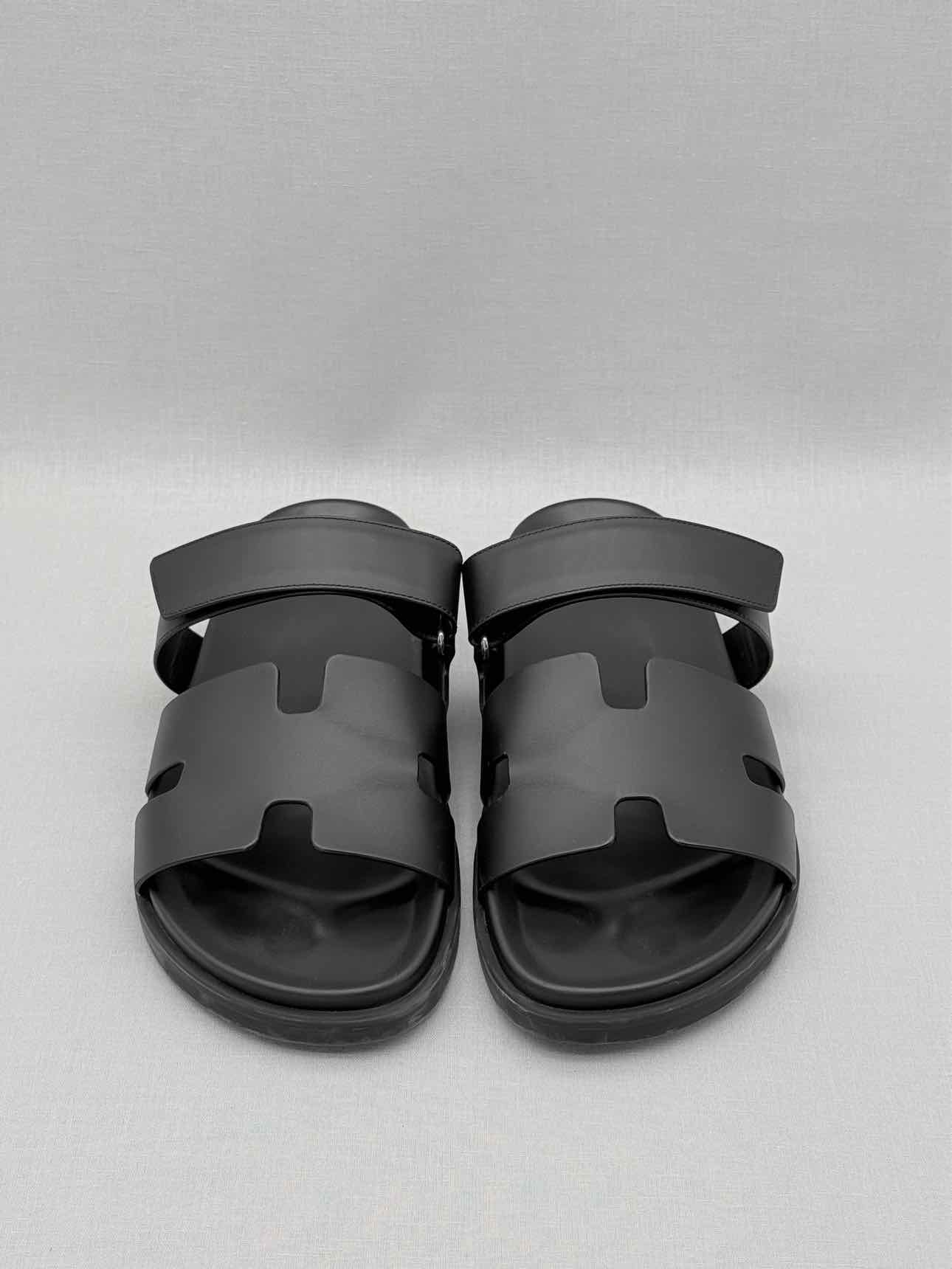 HERMES Chypre Black Size EU 45 Sandals