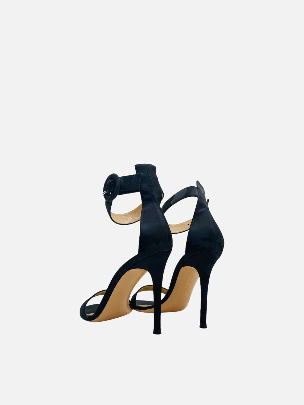 GIANVITO ROSSI Portofino Black Heeled Sandals 36.5