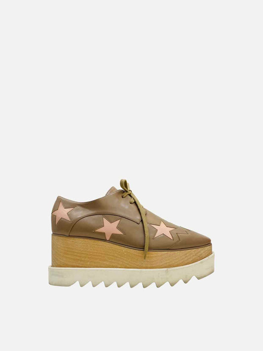 STELLA MCCARTNEY Elyse Star Taupe w/ Gold Brogues