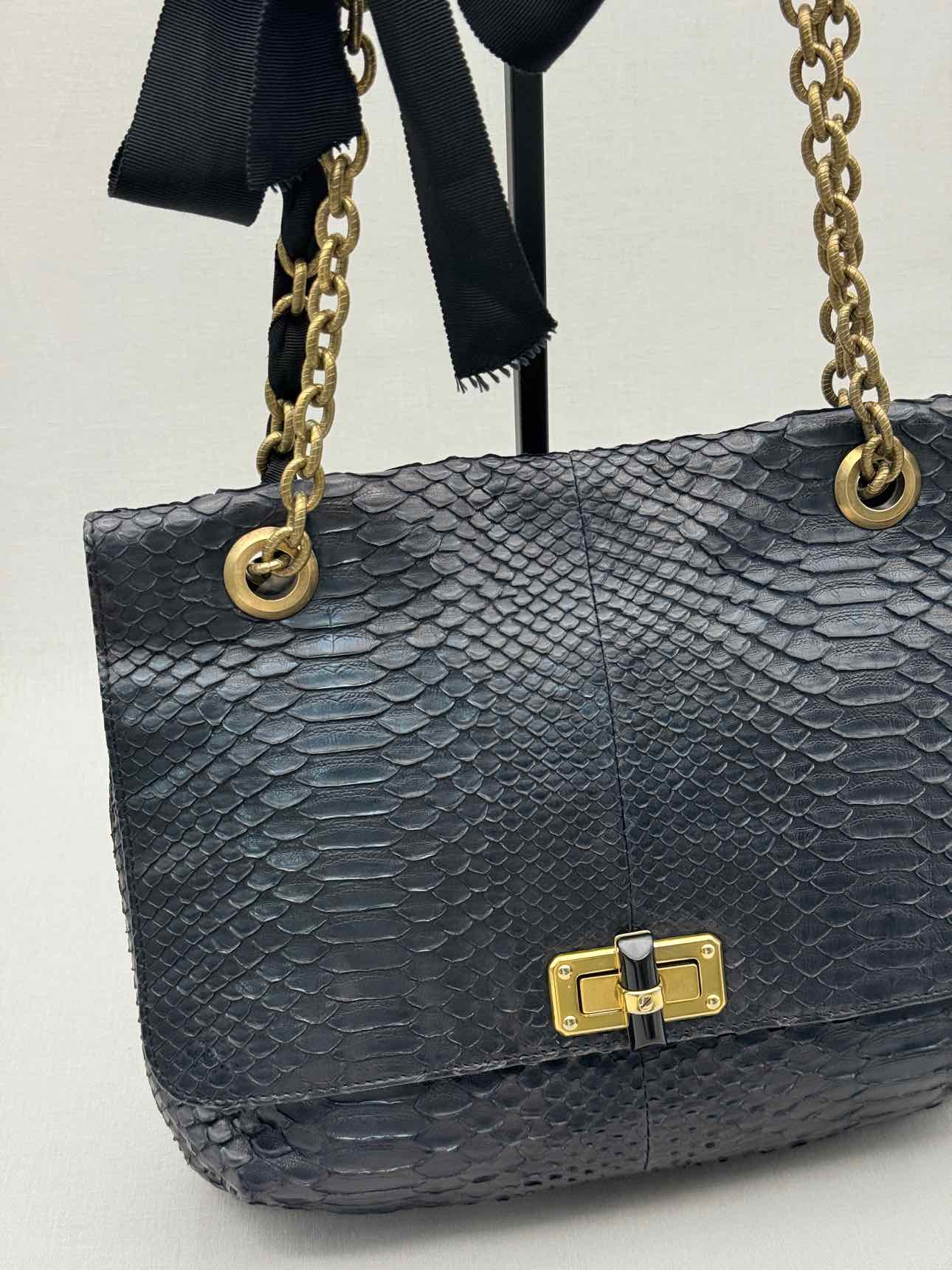 LANVIN Bow Navy Shoulder Bag