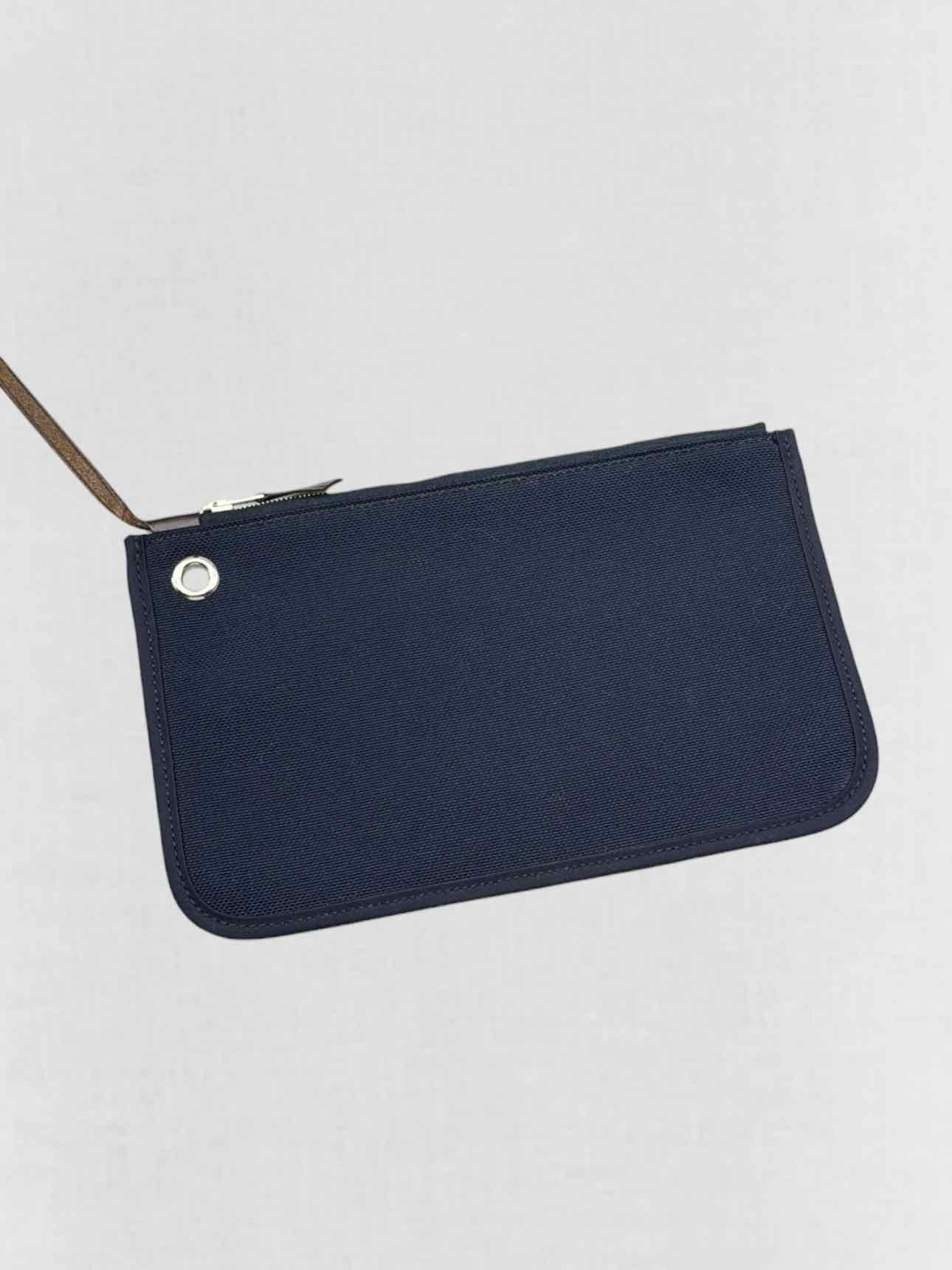HERMES Herbag Zip Brown & Navy Blue Top Handle