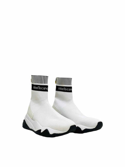 ROBERTO CAVALLI White w/ Black Sneaker Boots