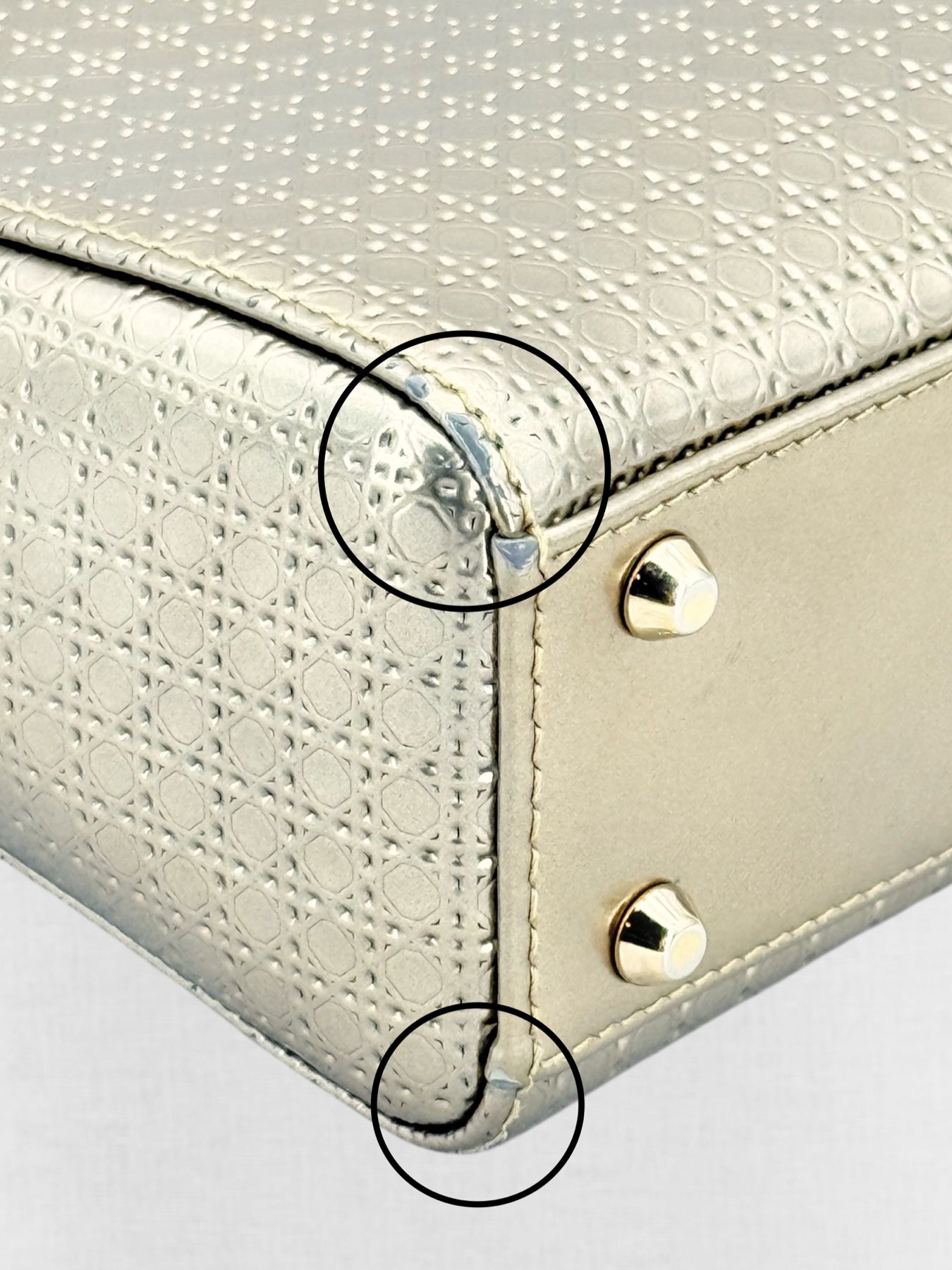 DIOR Lady Dior Bronze Micro Cannage Top Handle