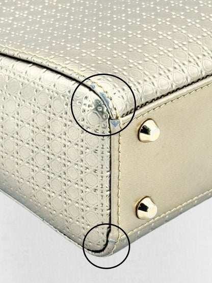 DIOR Lady Dior Bronze Micro Cannage Top Handle