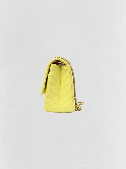 CHANEL 2.55 Reissue Yellow Chevron Shoulder Bag