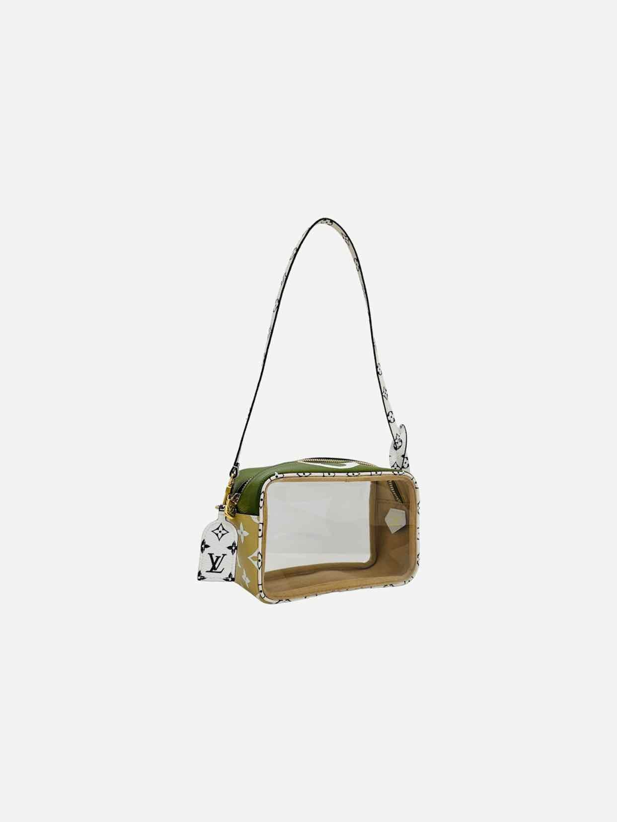 LOUIS VUITTON Green, Tan & White Monogram Shoulder Bag