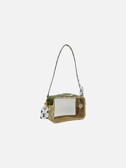 LOUIS VUITTON Green, Tan & White Monogram Shoulder Bag