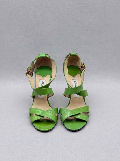 JIMMY CHOO Louise Green Size EU 37.5 Heeled Sandals